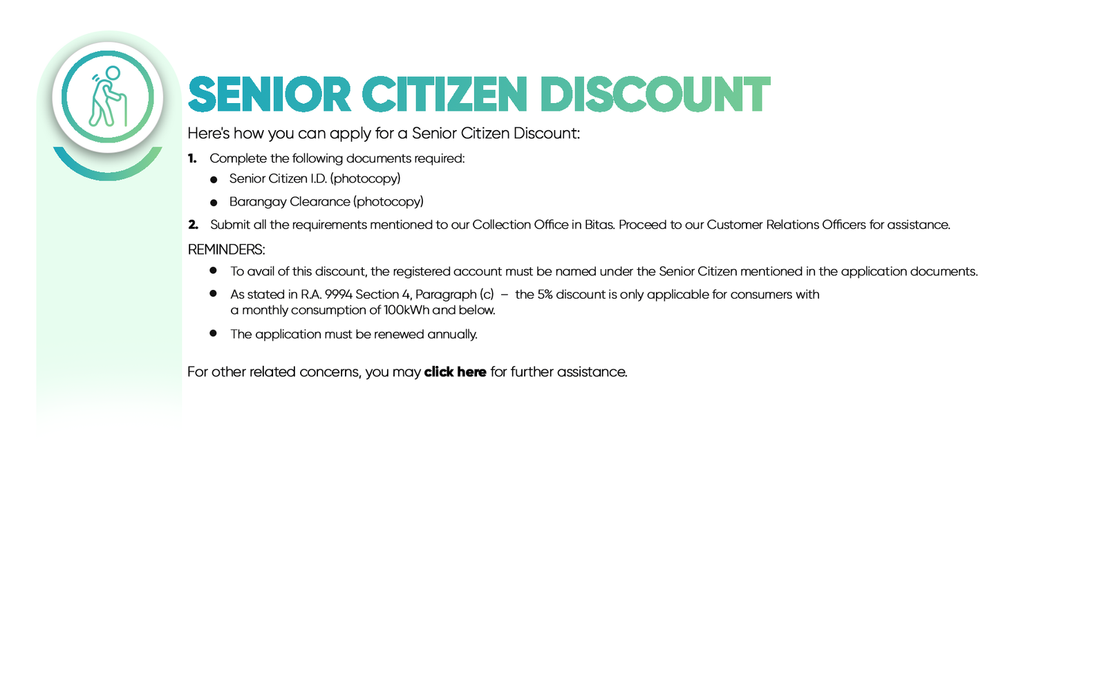 CELCOR | Senior Citizen Discount